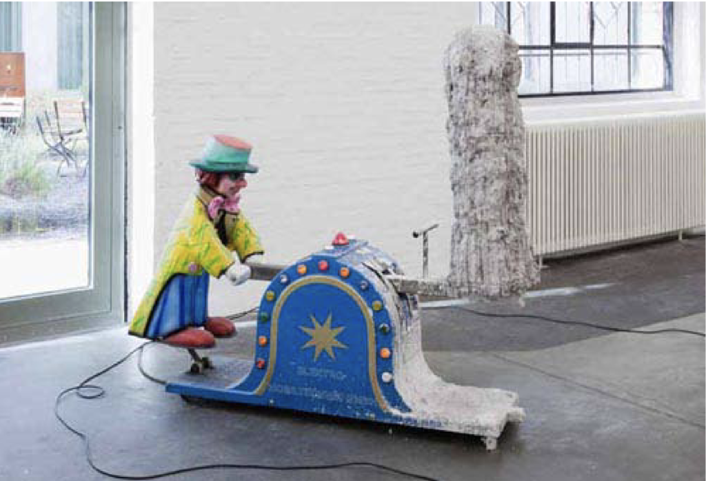 Beni Bischof, Sans-titre, 2010plâtre, acrylique, automate