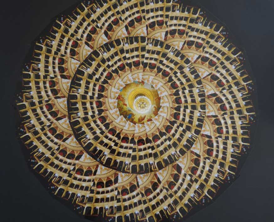 Ariel Attié, Opéra de Budapest, collage, 70x70cm