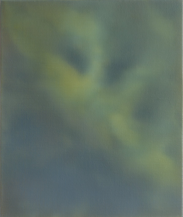 Josée Pitteloud, Vert de phtalocyanine 11 XII 13, 2015, alkyde sur lin, 30 x 25 cm. Photo : Georg Rehsteiner