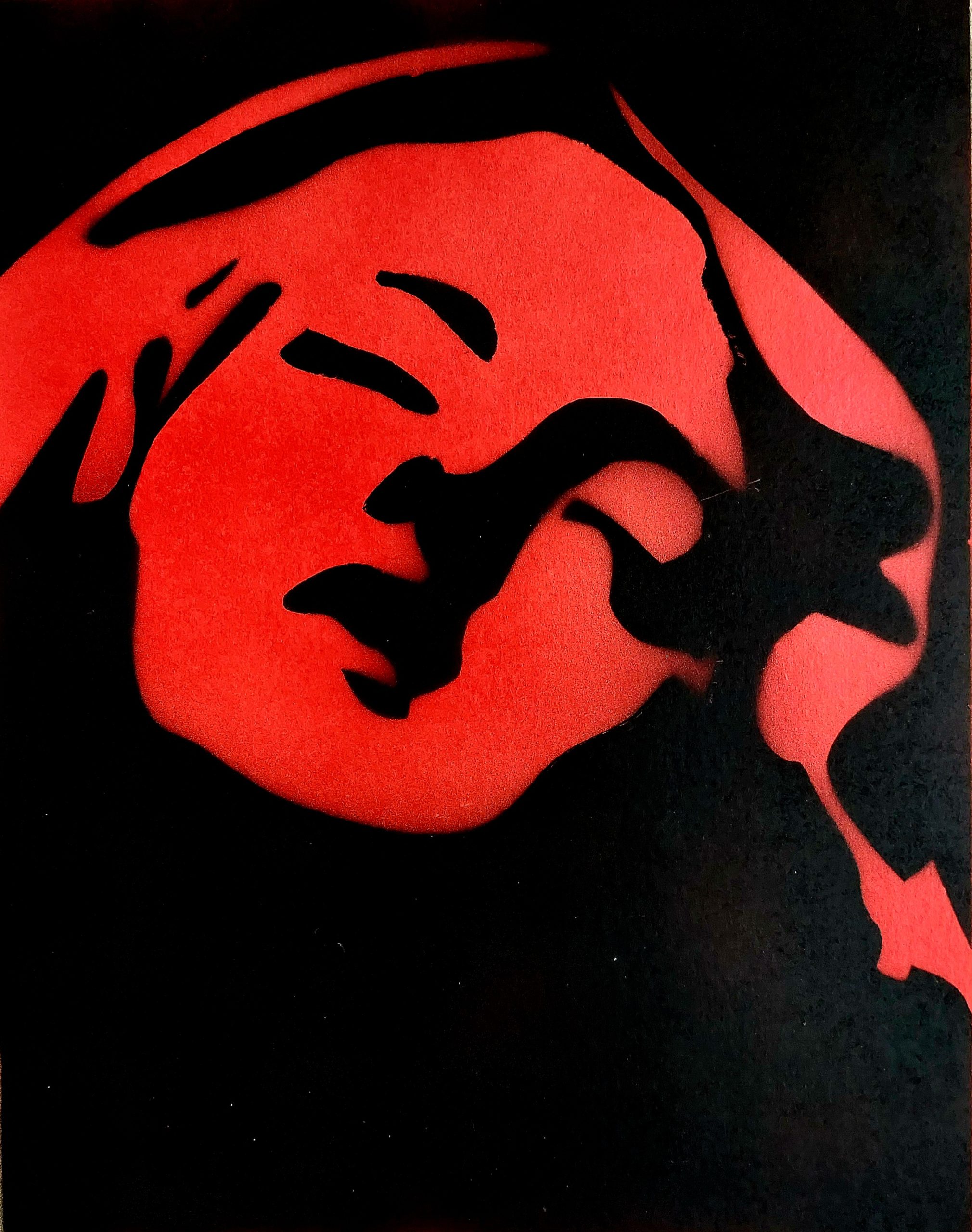 Ste Thérèse, spray sur papier, 2014, 50 x 70 cm, (crédit photo Philippe Reymondin)